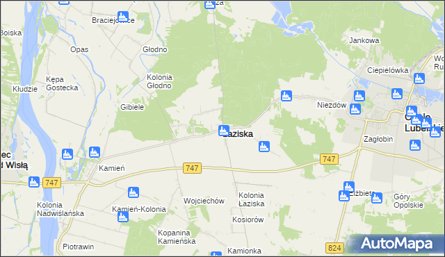 mapa Łaziska powiat opolski, Łaziska powiat opolski na mapie Targeo