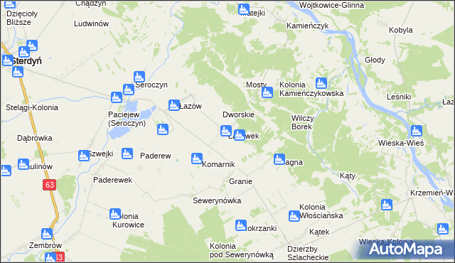 mapa Łazówek, Łazówek na mapie Targeo