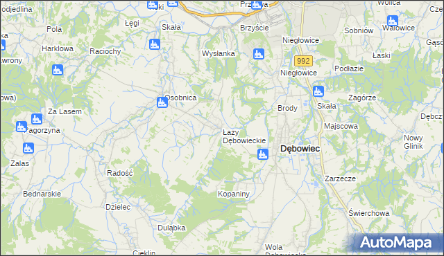 mapa Łazy Dębowieckie, Łazy Dębowieckie na mapie Targeo