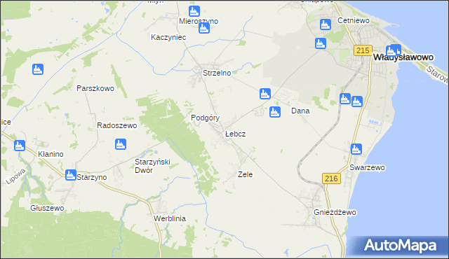 mapa Łebcz, Łebcz na mapie Targeo