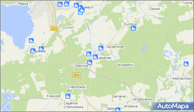 mapa Łebieniec, Łebieniec na mapie Targeo