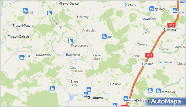 mapa Łebki Małe, Łebki Małe na mapie Targeo