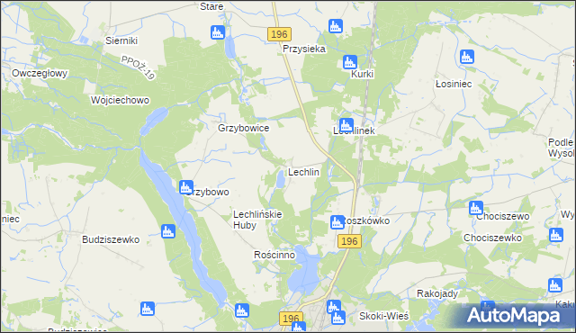 mapa Lechlin, Lechlin na mapie Targeo