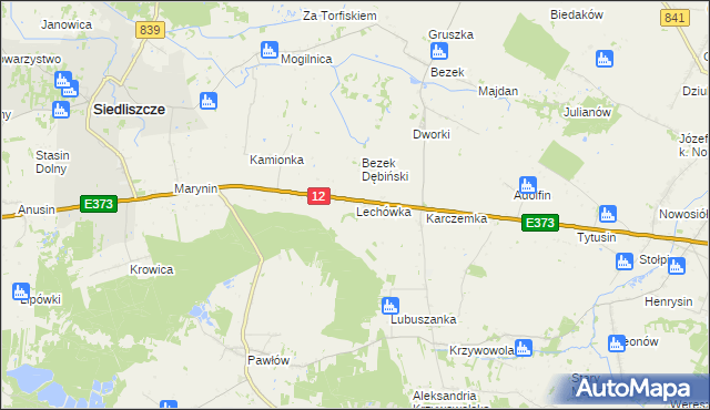 mapa Lechówka gmina Siedliszcze, Lechówka gmina Siedliszcze na mapie Targeo