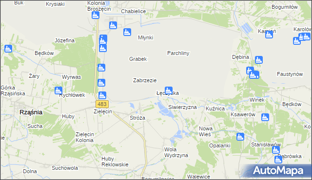 mapa Łęczyska, Łęczyska na mapie Targeo