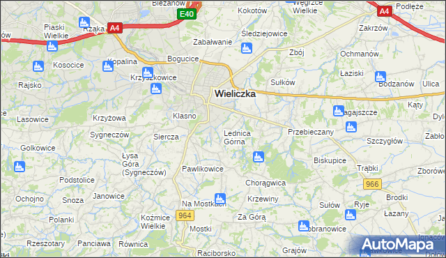 mapa Lednica Górna, Lednica Górna na mapie Targeo