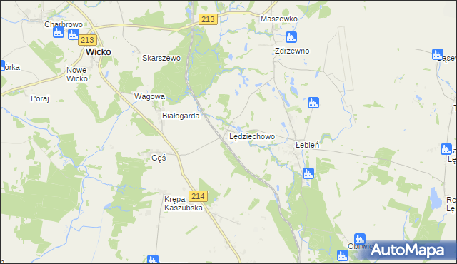 mapa Lędziechowo, Lędziechowo na mapie Targeo