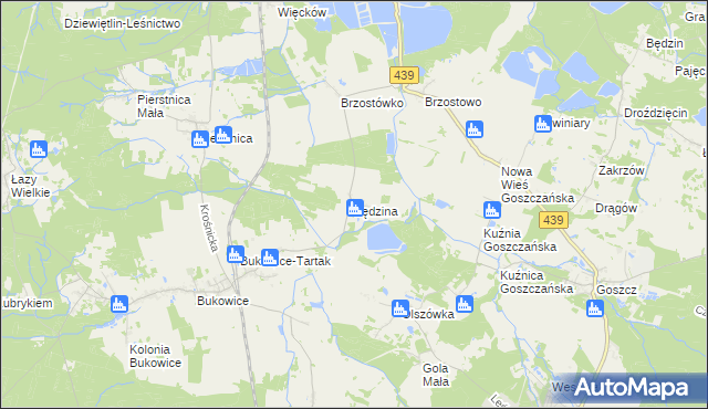 mapa Lędzina, Lędzina na mapie Targeo