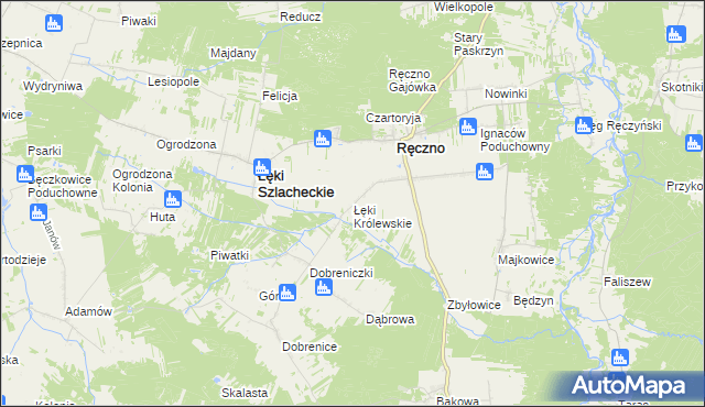 mapa Łęki Królewskie, Łęki Królewskie na mapie Targeo