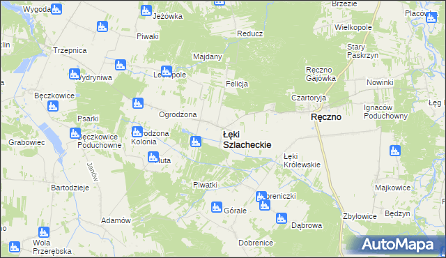 mapa Łęki Szlacheckie, Łęki Szlacheckie na mapie Targeo