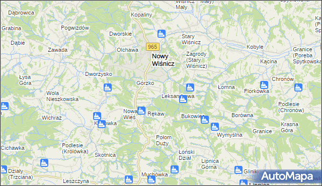 mapa Leksandrowa, Leksandrowa na mapie Targeo