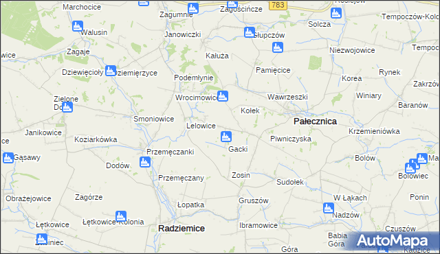 mapa Lelowice-Kolonia, Lelowice-Kolonia na mapie Targeo