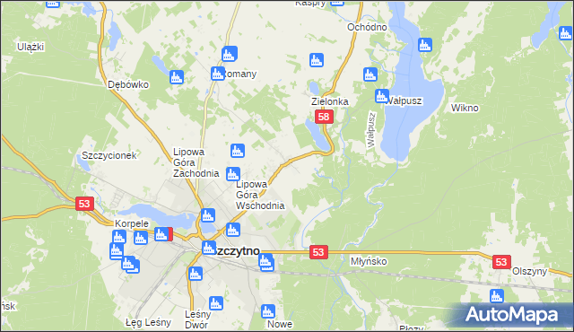 mapa Lemany gmina Szczytno, Lemany gmina Szczytno na mapie Targeo