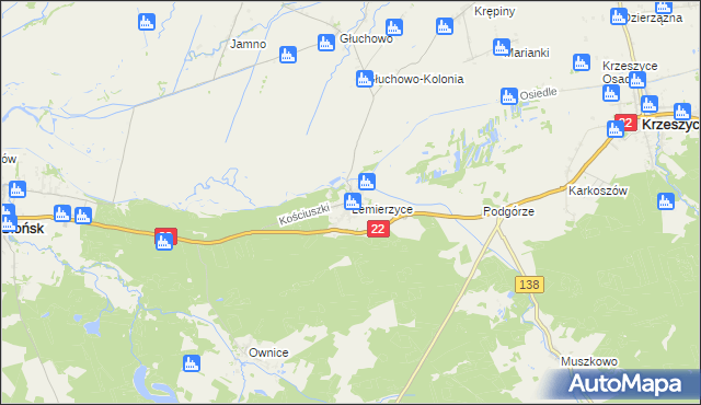 mapa Lemierzyce, Lemierzyce na mapie Targeo