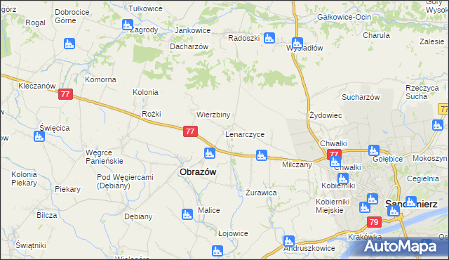 mapa Lenarczyce, Lenarczyce na mapie Targeo