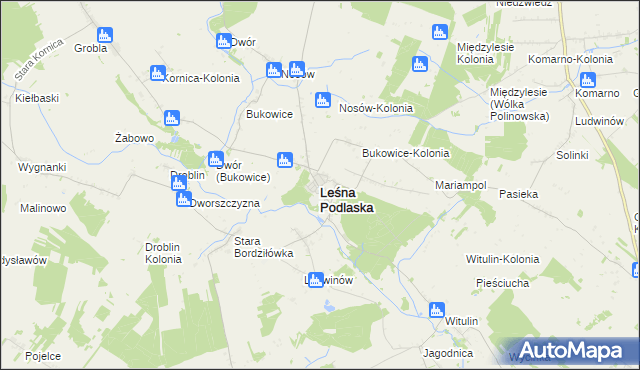 mapa Leśna Podlaska, Leśna Podlaska na mapie Targeo