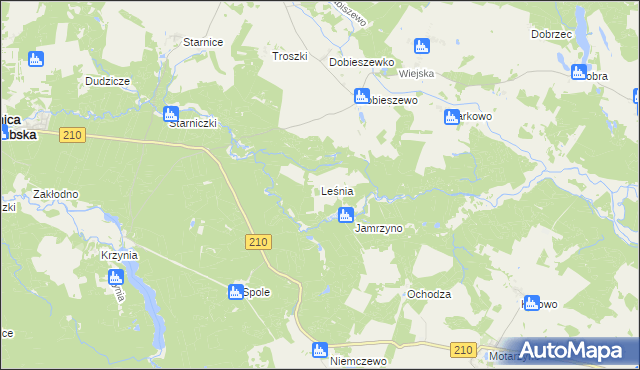 mapa Leśnia, Leśnia na mapie Targeo