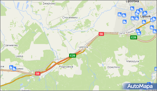 mapa Leśnice, Leśnice na mapie Targeo