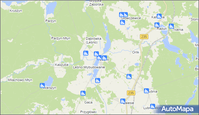 mapa Leśno gmina Brusy, Leśno gmina Brusy na mapie Targeo