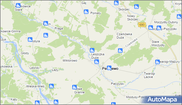 mapa Leszczka Duża, Leszczka Duża na mapie Targeo