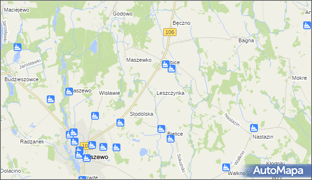 mapa Leszczynka, Leszczynka na mapie Targeo