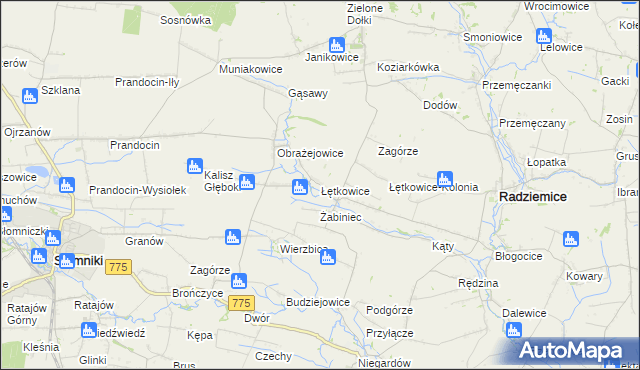 mapa Łętkowice, Łętkowice na mapie Targeo