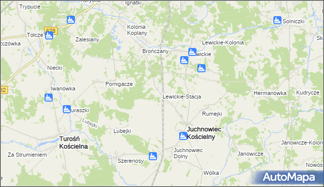 mapa Lewickie-Stacja, Lewickie-Stacja na mapie Targeo