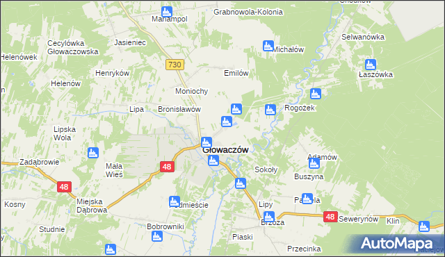 mapa Leżenice, Leżenice na mapie Targeo