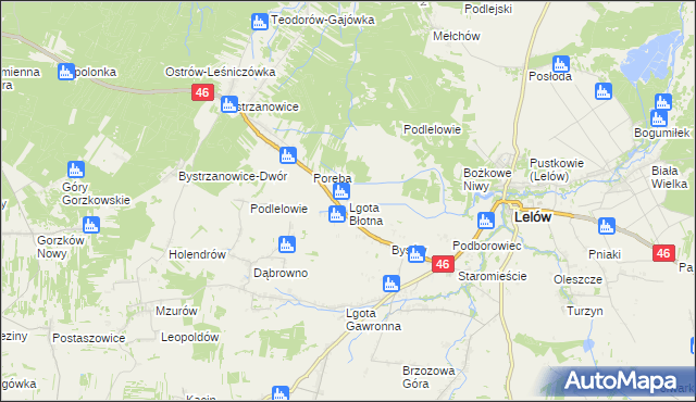 mapa Lgota Błotna, Lgota Błotna na mapie Targeo