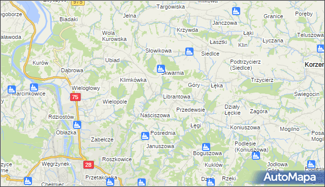 mapa Librantowa, Librantowa na mapie Targeo