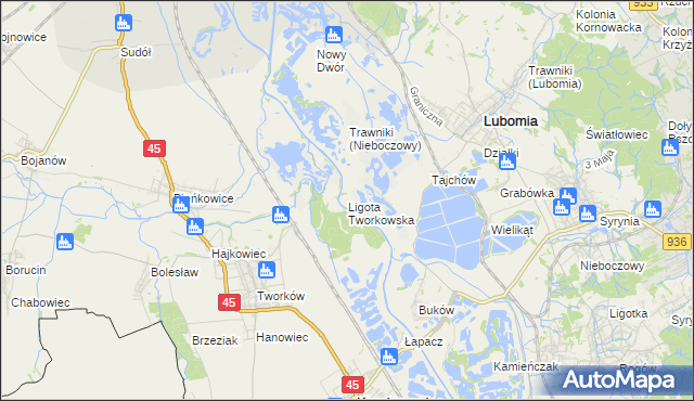 mapa Ligota Tworkowska, Ligota Tworkowska na mapie Targeo