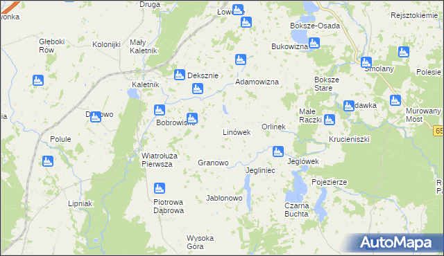 mapa Linówek gmina Krasnopol, Linówek gmina Krasnopol na mapie Targeo