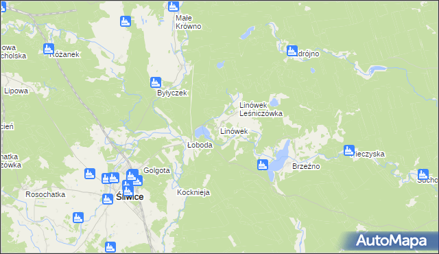 mapa Linówek gmina Śliwice, Linówek gmina Śliwice na mapie Targeo