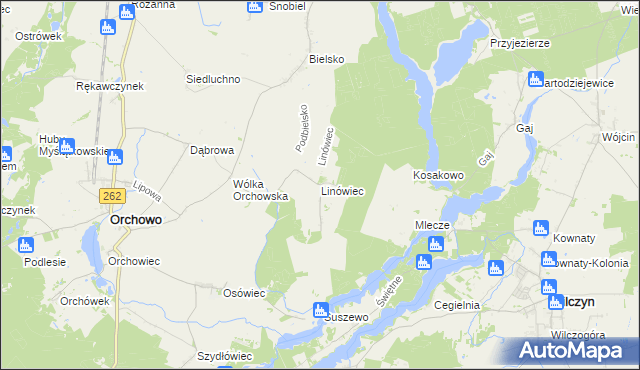 mapa Linówiec, Linówiec na mapie Targeo