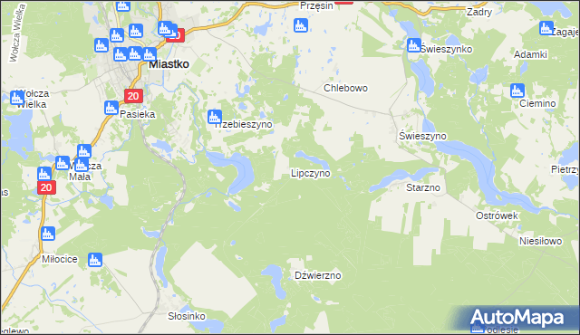 mapa Lipczyno, Lipczyno na mapie Targeo