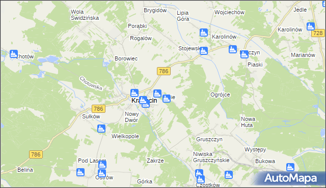 mapa Lipie gmina Krasocin, Lipie gmina Krasocin na mapie Targeo