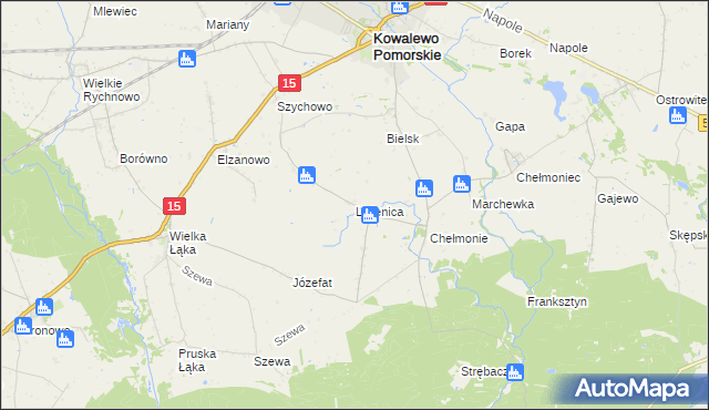 mapa Lipienica gmina Kowalewo Pomorskie, Lipienica gmina Kowalewo Pomorskie na mapie Targeo