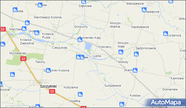 mapa Lipka gmina Szczytniki, Lipka gmina Szczytniki na mapie Targeo