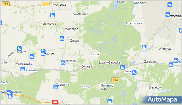 mapa Lipnik gmina Janów, Lipnik gmina Janów na mapie Targeo