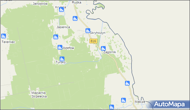 mapa Lipniki gmina Dubienka, Lipniki gmina Dubienka na mapie Targeo