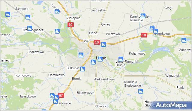 mapa Lipno, Lipno na mapie Targeo