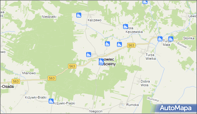 mapa Lipowiec Kościelny, Lipowiec Kościelny na mapie Targeo