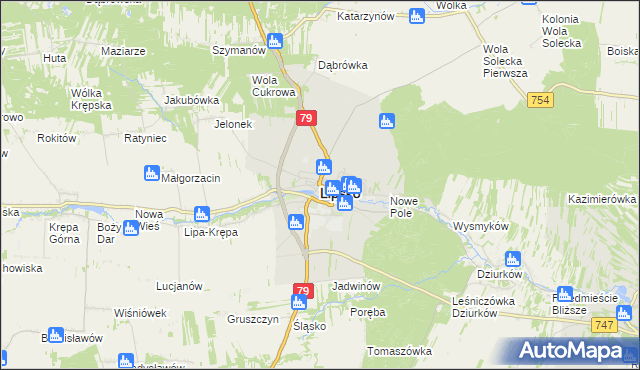 mapa Lipsko, Lipsko na mapie Targeo