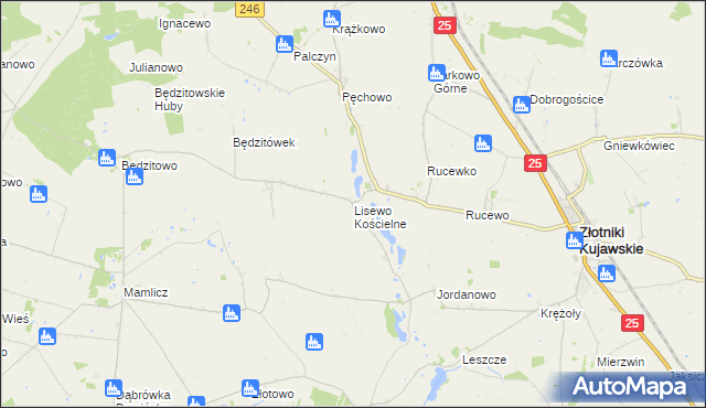 mapa Lisewo Kościelne, Lisewo Kościelne na mapie Targeo