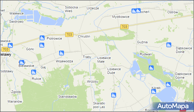 mapa Lisiewice Małe, Lisiewice Małe na mapie Targeo