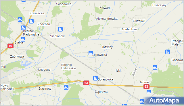 mapa Lisiowólka, Lisiowólka na mapie Targeo