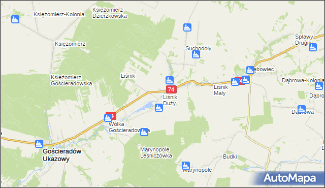 mapa Liśnik Duży, Liśnik Duży na mapie Targeo