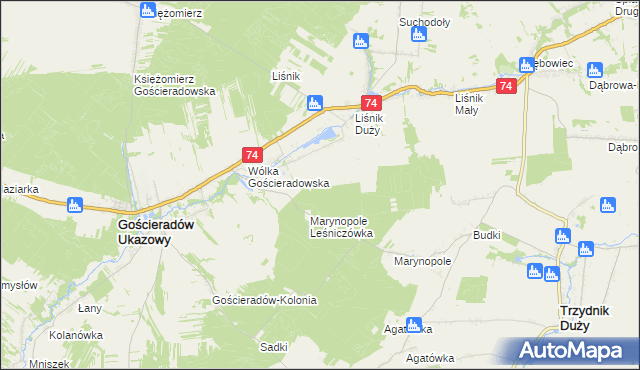 mapa Liśnik Duży-Kolonia, Liśnik Duży-Kolonia na mapie Targeo