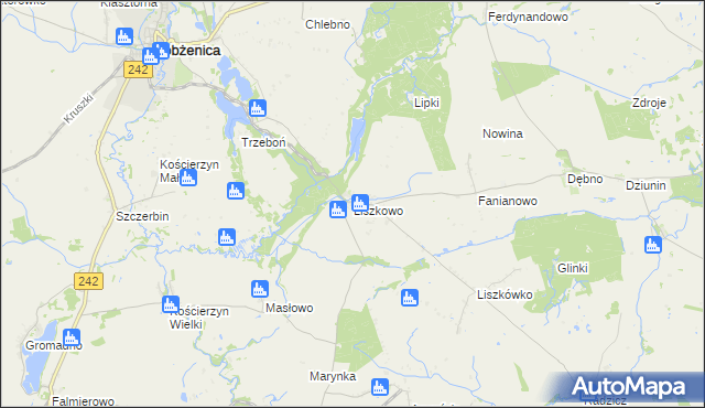 mapa Liszkowo gmina Łobżenica, Liszkowo gmina Łobżenica na mapie Targeo