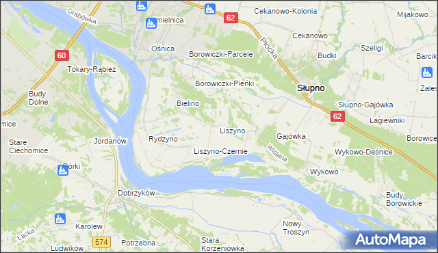mapa Liszyno, Liszyno na mapie Targeo